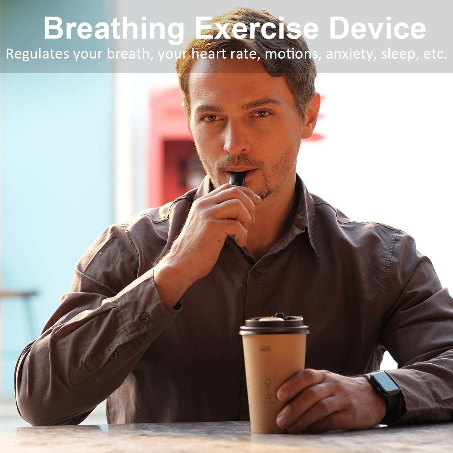 Portable Smart Breathing Trainer – Rechargeable Respiratory Exercise Device with LED Progress Bar | Boost Lung Capacity & Endurance for Athletes, Runners & Fitness Enthusiasts