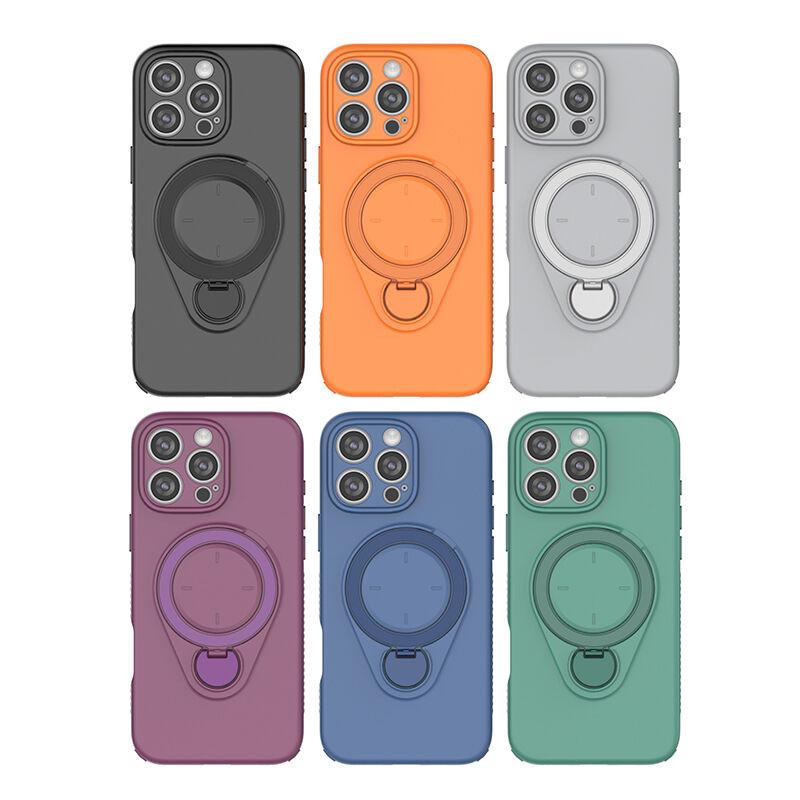 Magnetic Shockproof Case with 360-Degree Rotating Ring Stand for iPhone 16 Pro Max â Slim Protective Phone Cover with Airbag Corners and Wireless Charging Support for Home, Office, Travel and Daily Use (Blue).