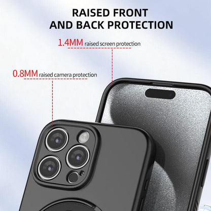 Magnetic Shockproof Case with 360-Degree Rotating Ring Stand for iPhone 16 Pro Max â Slim Protective Phone Cover with Airbag Corners and Wireless Charging Support for Home, Office, Travel and Daily Use (Blue).