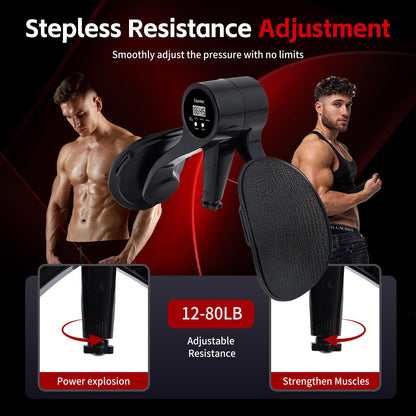 Smart Thigh Trainer with LED Display – 12-80lb Adjustable Resistance, 360° Rotation Kegel Exercise Equipment for Men & Women (Black) | Other Colors Available in Store