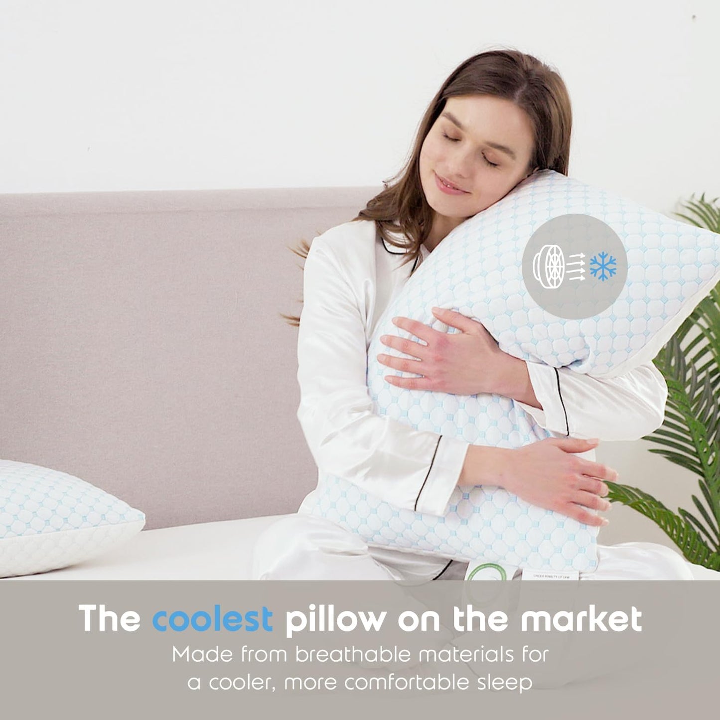 Queen Size Cooling Pillow with Shredded Memory Foam & Gel Infusion – Adjustable Loft, Breathable Dual-Sided Cover, 20" x 30" (Blue) | Other Sizes Available in Store