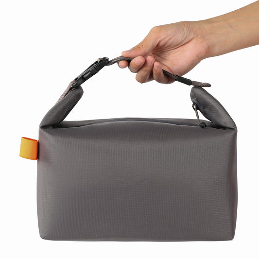 Foldable Lunch Bag â Reusable Insulated Cooler Tote with Waterproof Zipper, Leak-Proof Design, Lightweight & Compact, Ideal for Work, School, Picnic, Travel (Grey).