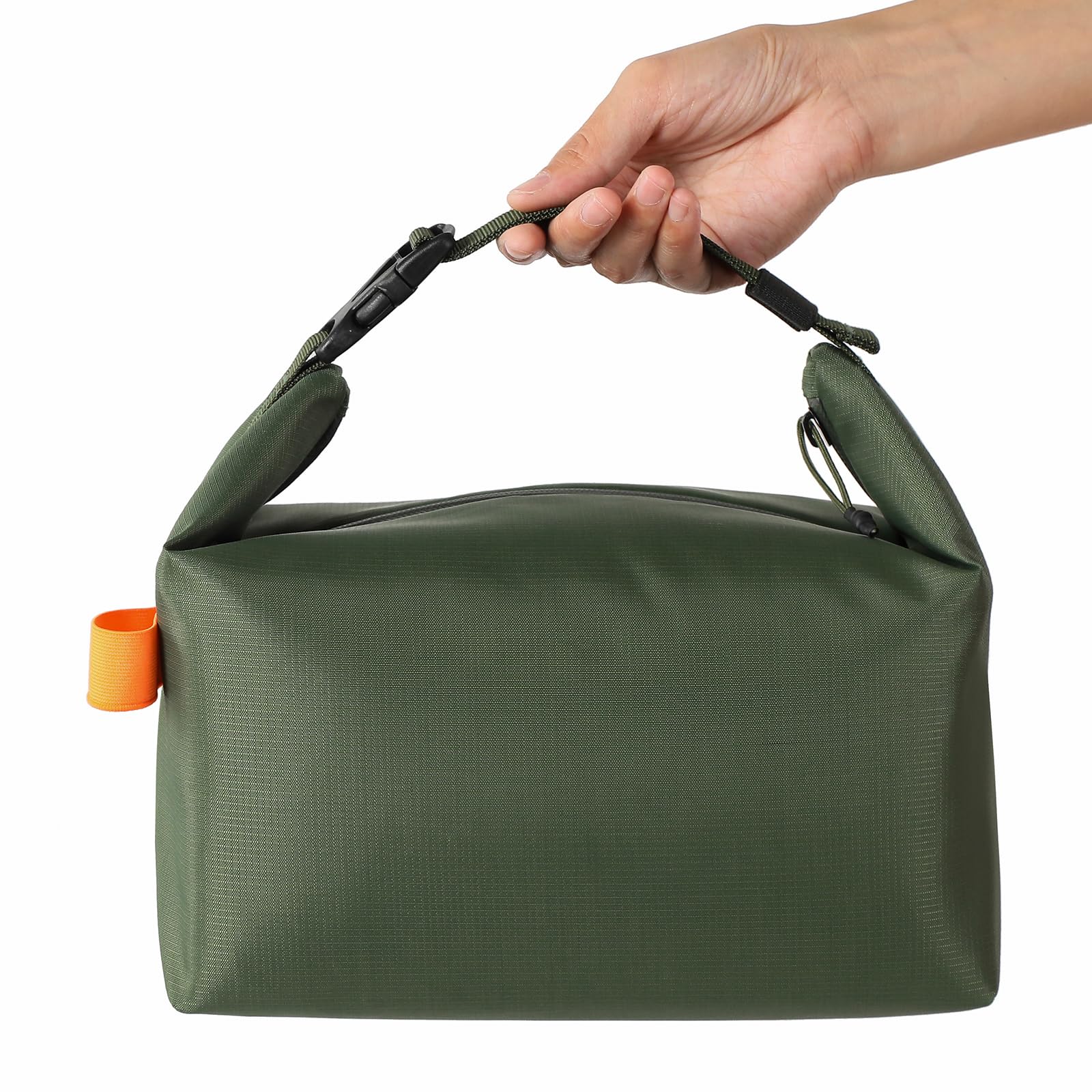 Foldable Lunch Bag â Reusable Insulated Cooler Tote with Waterproof Zipper, Leak-Proof Design, Lightweight & Compact, Ideal for Work, School, Picnic, Travel (Military green).