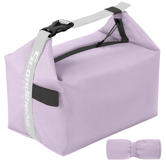 Foldable Lunch Bag â Reusable Insulated Cooler Tote with Waterproof Zipper, Leak-Proof Design, Lightweight & Compact, Ideal for Work, School, Picnic, Travel (Purple).