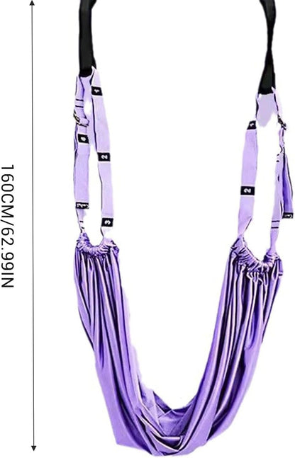Door-Hanging Yoga Hammock for Backbend & Stretching â Adjustable Aerial Yoga Strap with Dual Anchors, Full-Body Flexibility Trainer for Home Use (Blue).