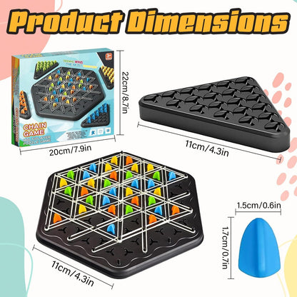 Chain Game â Multiplayer Strategy Board Puzzle for Kids & Adults | Fun Geometric Chess with Rubber Bands, 2â4 Players | Ideal Family Game for Parties, Gifts & Screen-Free Play.