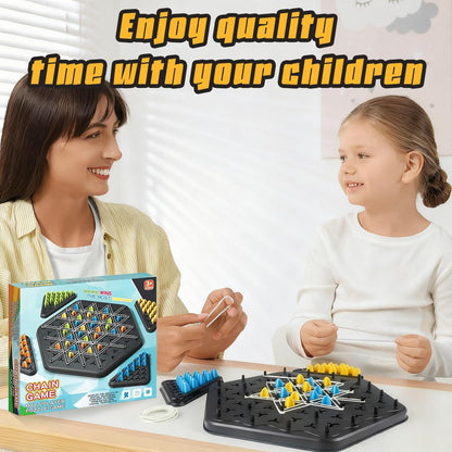 Chain Game â Multiplayer Strategy Board Puzzle for Kids & Adults | Fun Geometric Chess with Rubber Bands, 2â4 Players | Ideal Family Game for Parties, Gifts & Screen-Free Play.