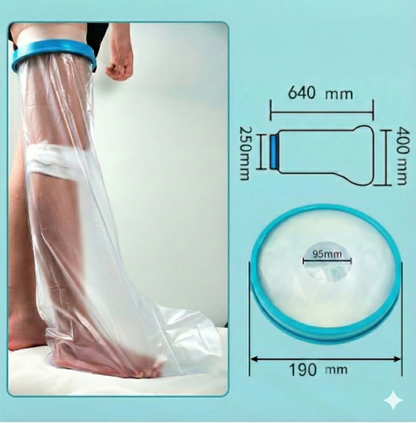 Lower Leg Waterproof Shower Sleeve for Kids – Reusable Cast Protector for Calf, Ankle & Foot During Bathing or Water Activities (Blue)