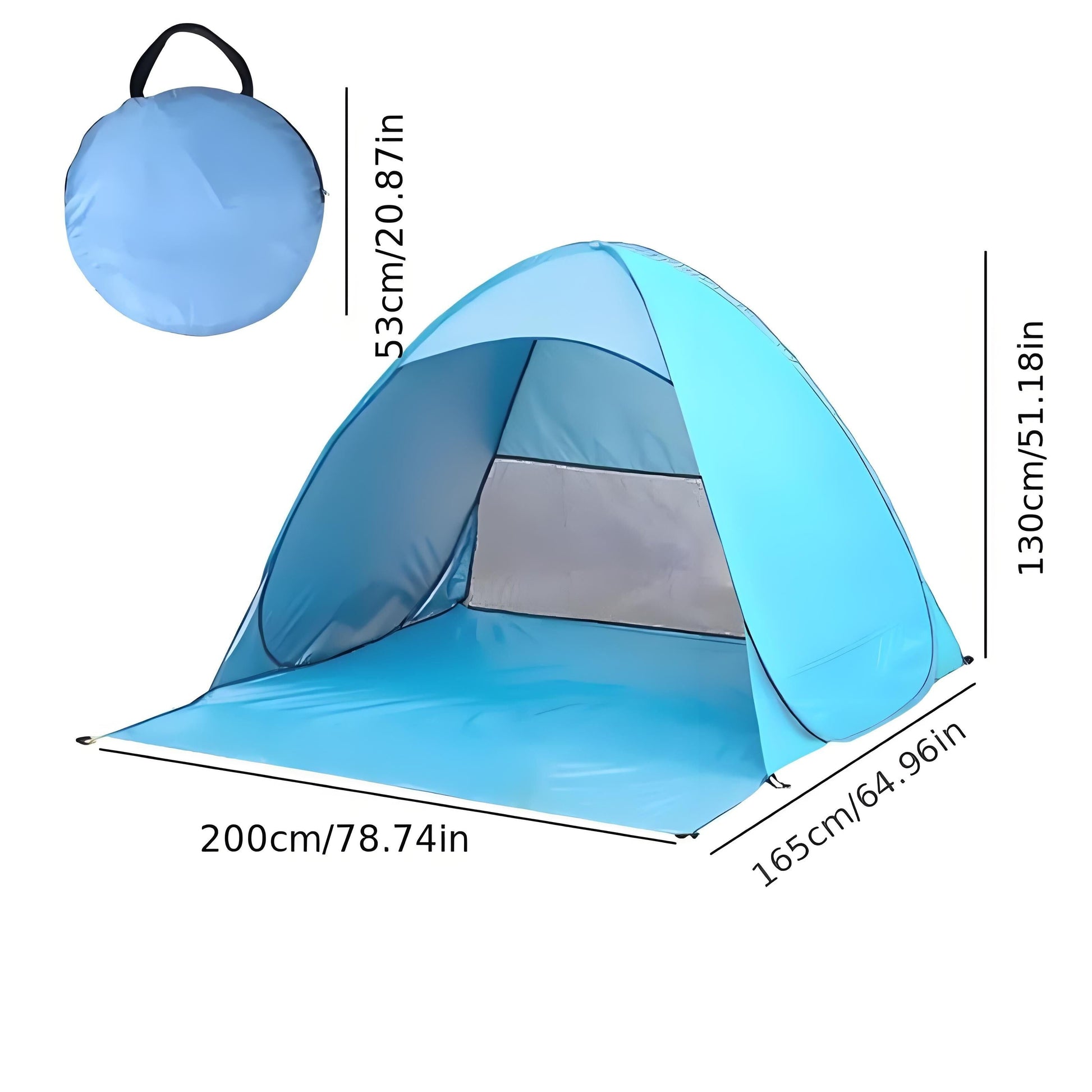 Pop Up Beach Tent: 3-4 Person UPF 50+ Sun Shelter with Carry Bag â Quick-Setup Shade for Beach/Camping(XL).