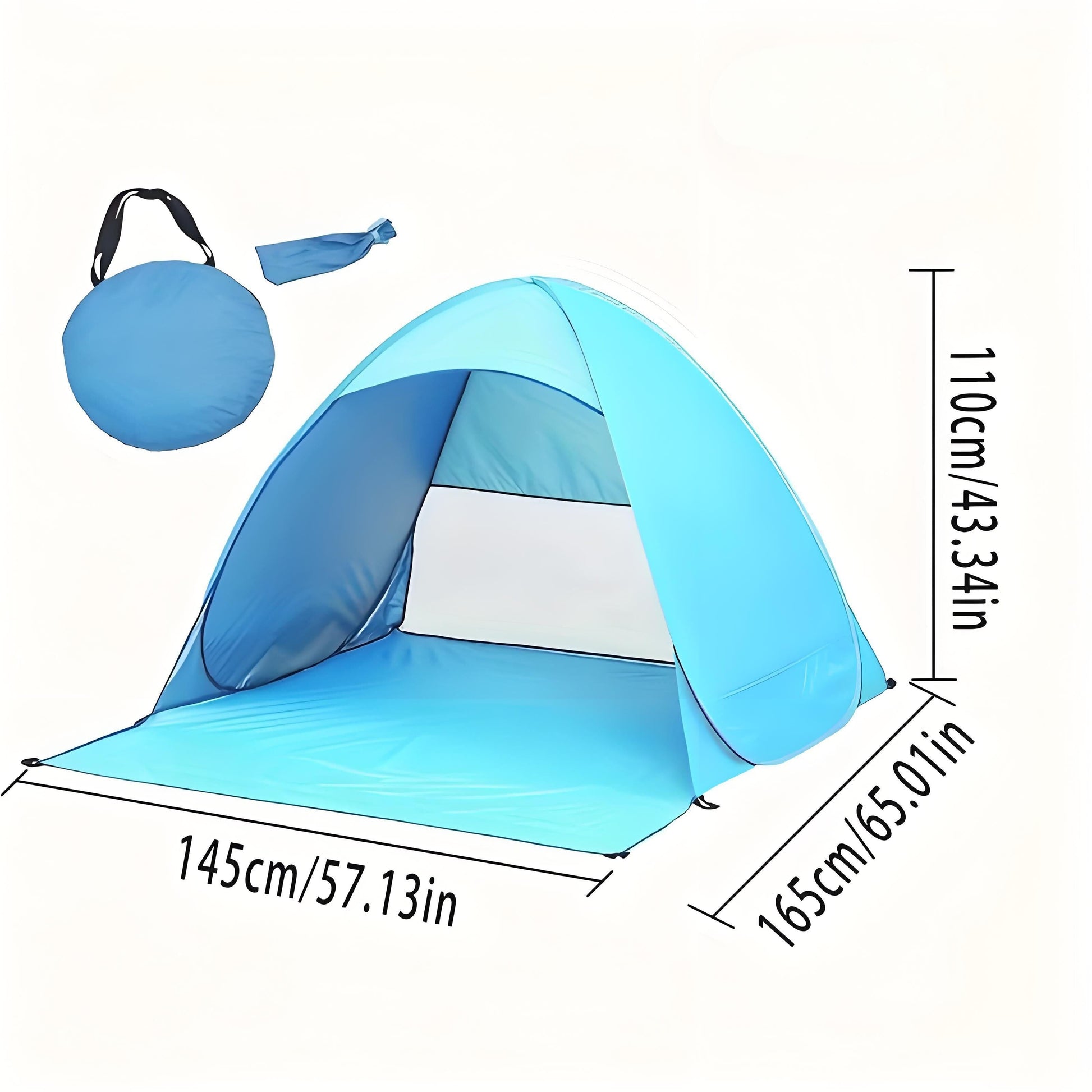 Pop Up Beach Tent: 3-4 Person UPF 50+ Sun Shelter with Carry Bag â Quick-Setup Shade for Beach/Camping(XL).