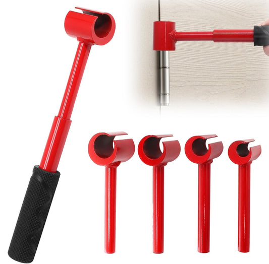 4-in-1 Door Hinge Adjustment Tool â Heavy-Duty Carbon Steel Wrench with Interchangeable Heads for 14mm/0.55" to 25mm/0.98" Hinges, 153mm/6.02" Length (Red).