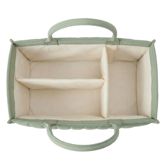 Large Baby Diaper Caddy Organizer â Stylish Storage Basket for Nursery, Changing Table & Travel â Portable Urn for Diapers, Wipes, Toys & Essentials (Green).