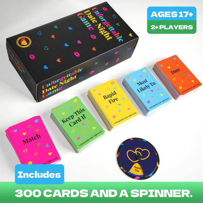 Unforgettable Date Night Game â 300-Card Couple Card Game with Spinner for Romance, Laughter & Connection | Other Fun Games Available In-Store.