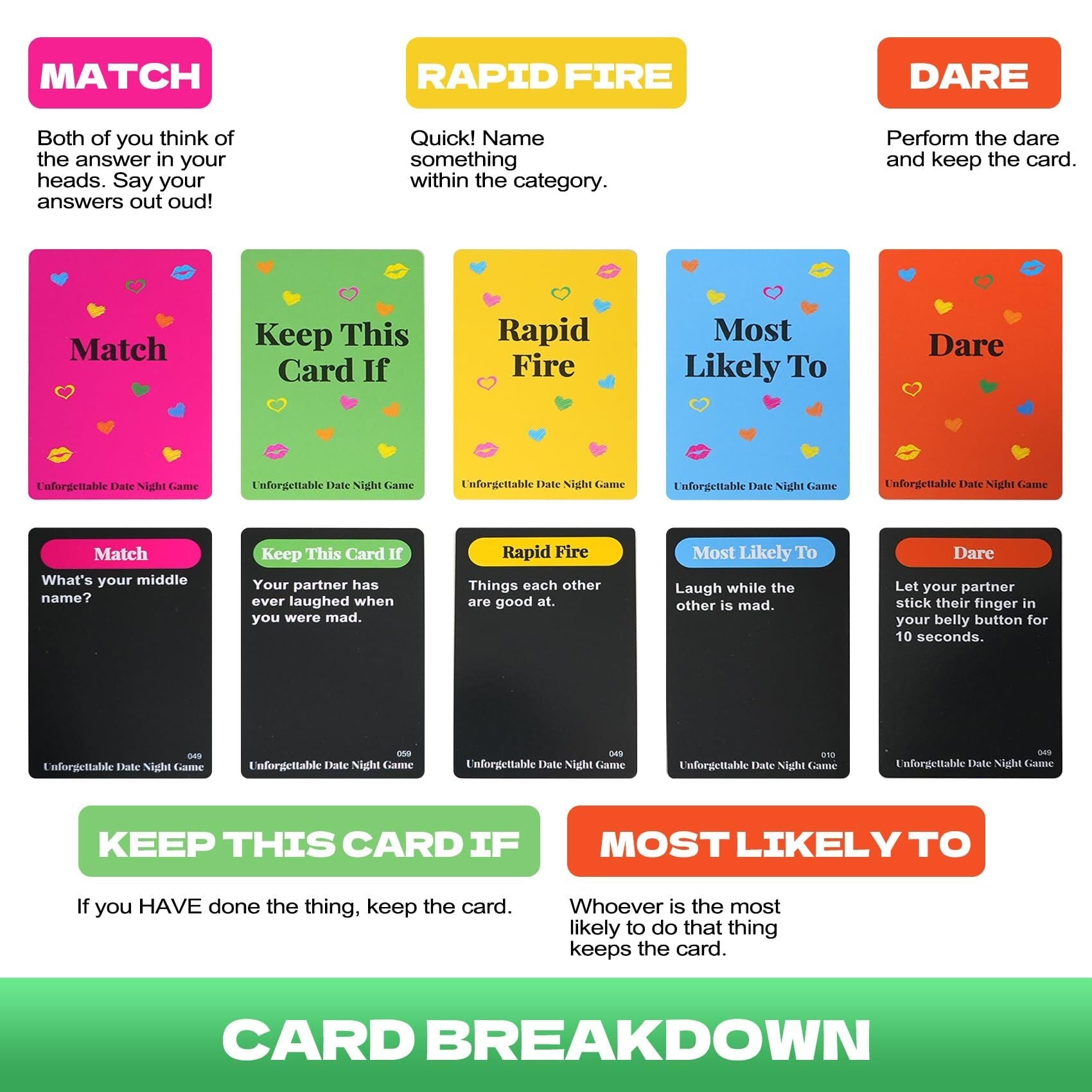 Unforgettable Date Night Game â 300-Card Couple Card Game with Spinner for Romance, Laughter & Connection | Other Fun Games Available In-Store.
