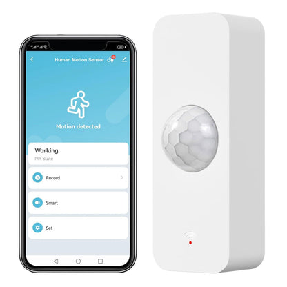 Smart WiFi Motion Sensor with App Alerts â 128Â° Detection, 6m Range, No Hub Required, Voice Control & Automation (White).