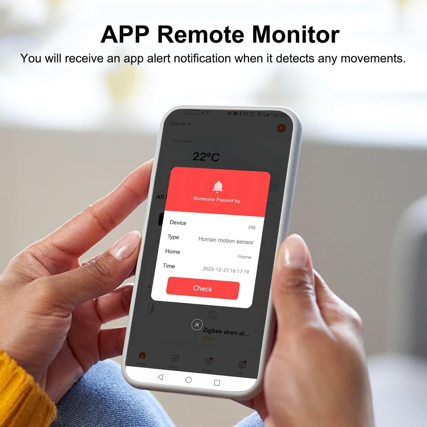 Smart WiFi Motion Sensor with App Alerts â 128Â° Detection, 6m Range, No Hub Required, Voice Control & Automation (White).