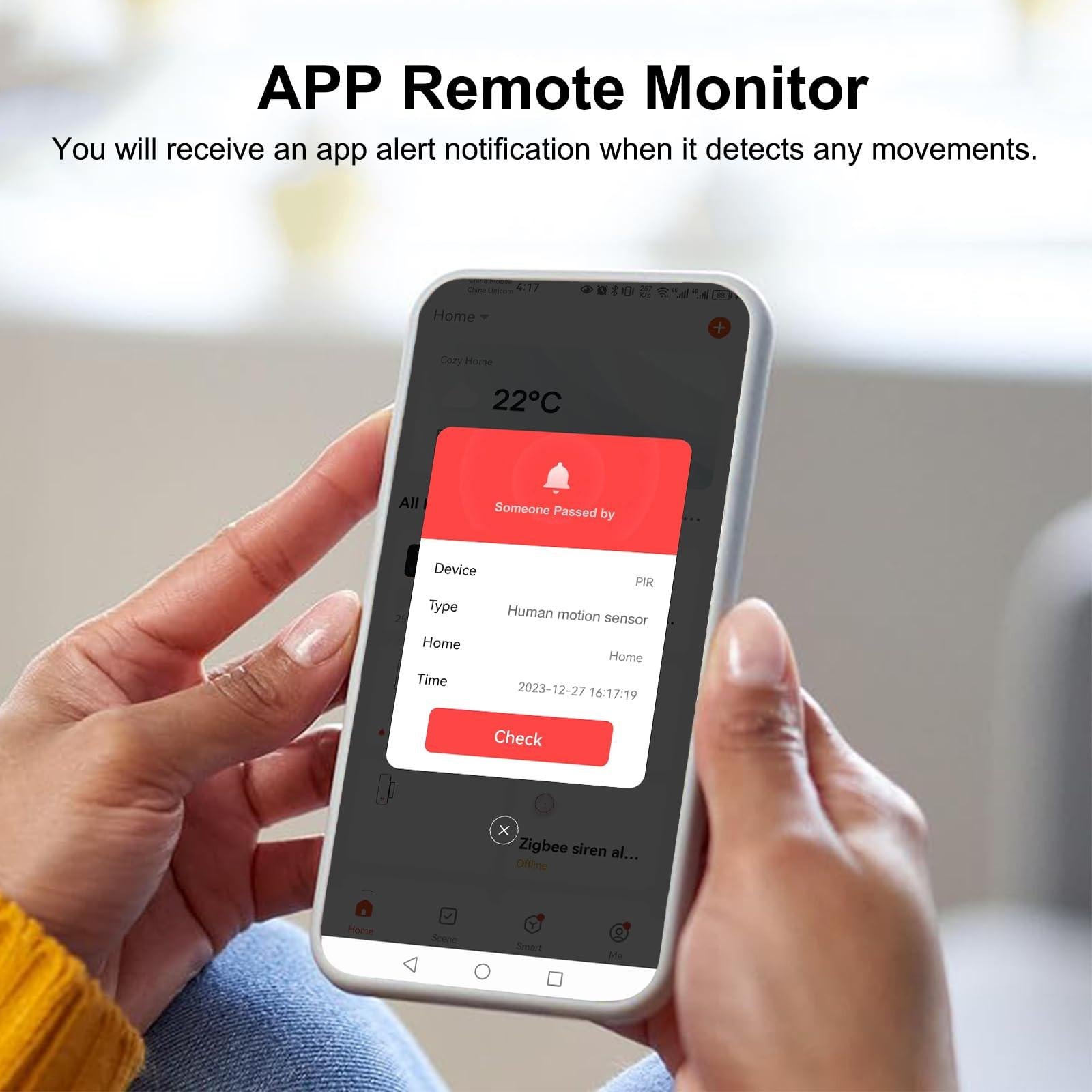 Smart WiFi Motion Sensor with App Alerts â 128Â° Detection, 6m Range, No Hub Required, Voice Control & Automation (White).