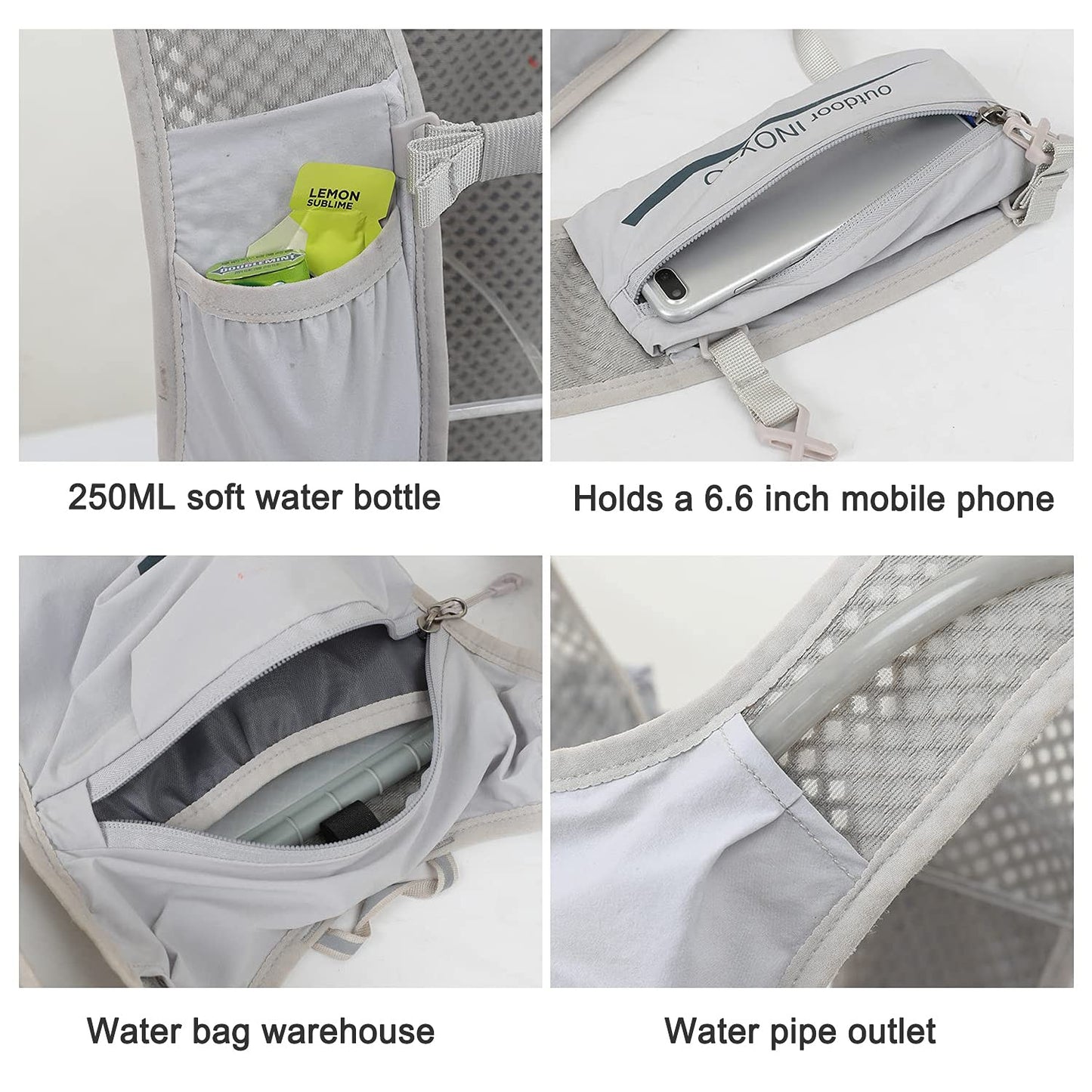 Ultra-Light Hydration Running Vest Backpack – 1.5L Water Capacity, Breathable Mesh Design for Cycling, Hiking & Marathon (Grey) | Other Colors Available in Store
