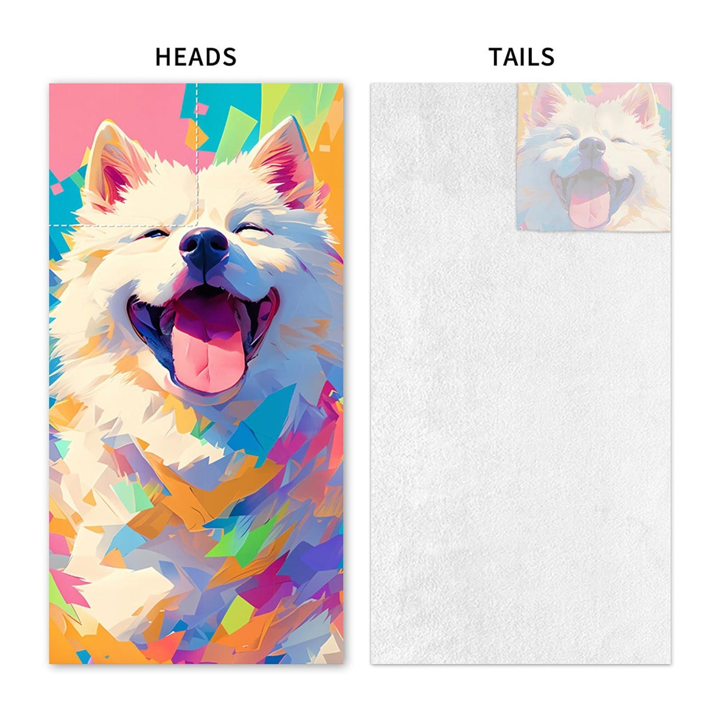 Dual-Function Foldable Beach Towel with Built-in Backpack â Soft Microfiber Towel & Compact Carry Bag in One, 55-Inch Large Size for Swimming, Travel, Picnic (Dog,Colorful).