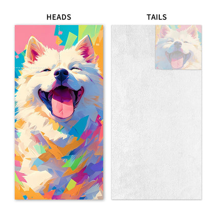 Dual-Function Foldable Beach Towel with Built-in Backpack â Soft Microfiber Towel & Compact Carry Bag in One, 55-Inch Large Size for Swimming, Travel, Picnic (Dog,Colorful).