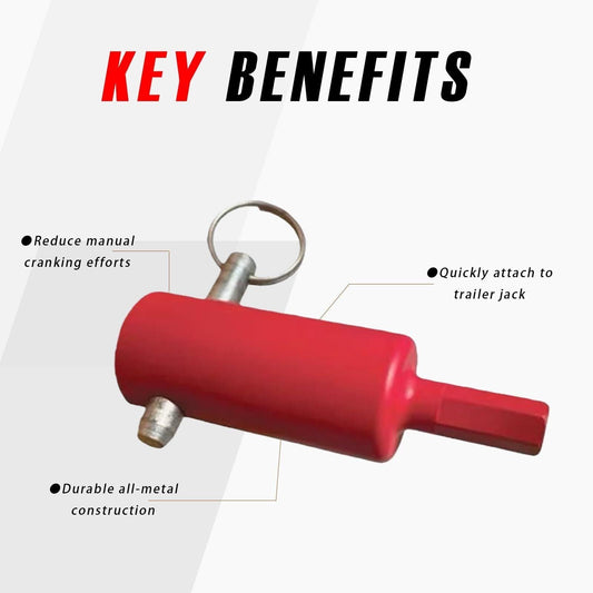 Stop Hand Cranking! Trailer Jack Drill Adapter - Effortless Electric Lift for Standard & Universal Trailer Jacks, Perfect for RV & Boat Trailers (Red).