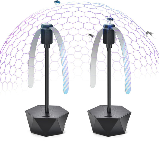 Portable Anti-Fly Fan for Table â Foldable Insect Repeller with Soft Blades, Silent Operation for Indoor Outdoor Use, Picnic, BBQ, Kitchen, and Camping (Black).
