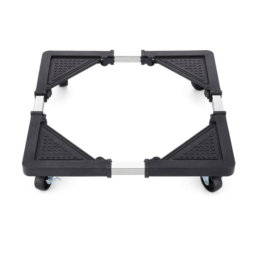 Adjustable Appliance Dolly Stand with 4 Locking Wheels â Expandable Base from 16.9 to 25.6 Inch, Heavy-Duty Furniture Moving Cart for Refrigerator, Washer, Cabinet, Air Conditioner (Black).