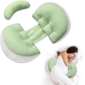 Adjustable Pregnancy Pillow with Velcro Design â Side Sleeping Support for Back, Belly, Hips & Legs, Travel-Friendly Maternity Pillow with Bonus Auxiliary Pillow(Green).
