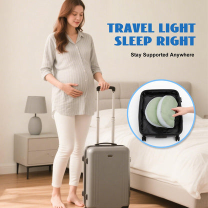 Adjustable Pregnancy Pillow with Velcro Design â Side Sleeping Support for Back, Belly, Hips & Legs, Travel-Friendly Maternity Pillow with Bonus Auxiliary Pillow(Green).