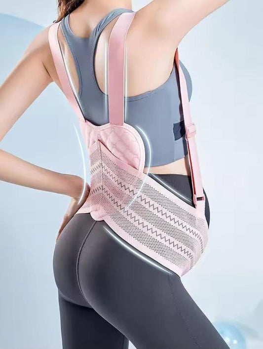 Maternity Belly Support Band for Waist 106-120cm â Adjustable Prenatal Abdominal Brace with Breathable Mesh Fabric and Heart-Shaped Cushion Pad, Lightweight Pregnancy Waist Belt for Daily Comfort (Pink,XXL).