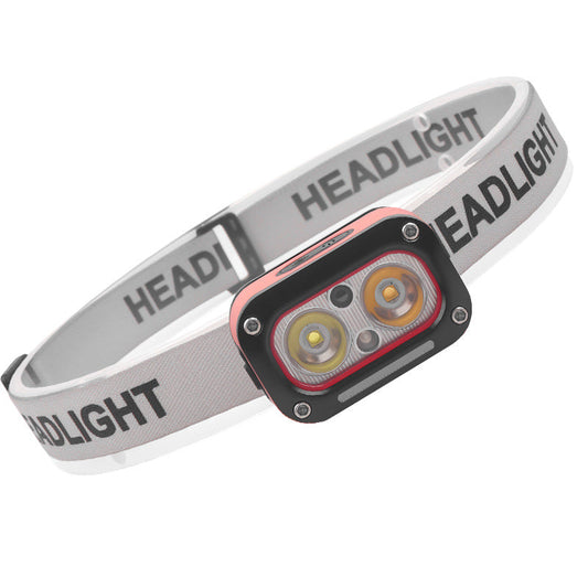 Rechargeable LED Headlamp with Motion Sensor & 6 Lighting Modes â Ultra-Bright Waterproof Headlight for Running, Camping, Hiking, Fishing, and Night Work (Grey).
