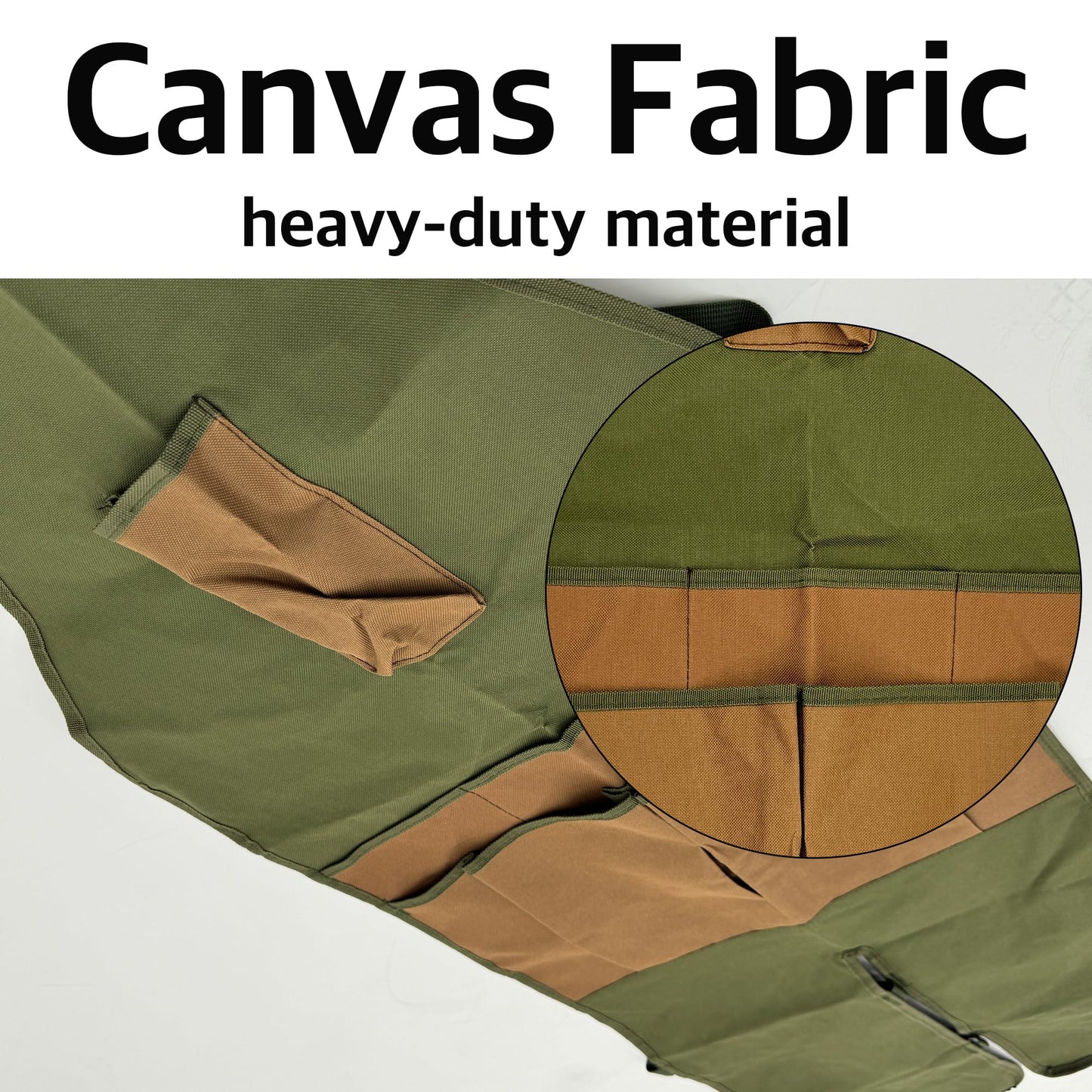 Heavy-Duty Canvas Garden Apron with Pockets & Adjustable Straps – Waterproof Long Apron for Outdoor Work, Farming, BBQ, and Gardening (Green)