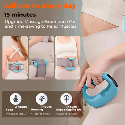 Portable Heated Fascia Ring Massager with 5-Speed Vibration & USB-C Charging – Deep Tissue Muscle Relief for Neck, Back, and Shoulders (Blue) | Other Colors Available In-Store