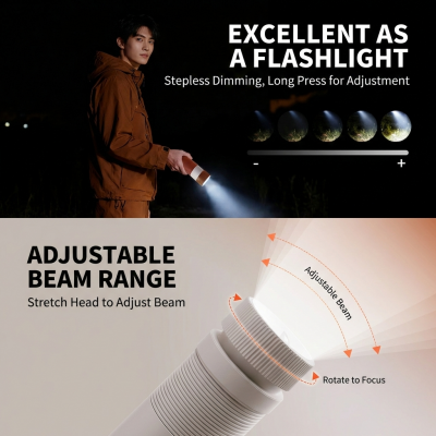 Foldable Outdoor Camping Light with Dual Brightness Modes â Rechargeable Red LED Tent Lamp, IP65 Waterproof, Magnetic Base & Adjustable Neck for Hiking and Emergency Use (Red).