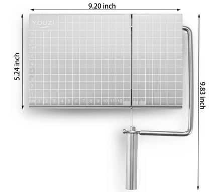 Stainless Steel Cheese Slicer with 10 Replacement Wires – Precision Grid Cutting Board, Ergonomic Handle, Easy to Clean – Ideal for Butter, Cake, Soft Cheese (Silver)