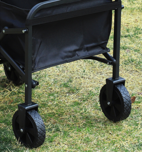 Foldable Camping Wagon: Retractable Handle, Lightweight Design for Outdoor Trips, Beach & Picnics.