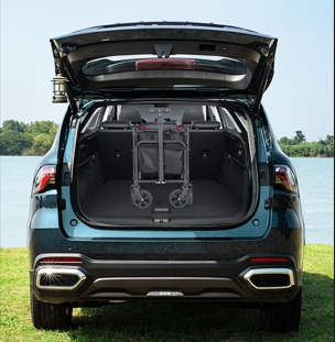 Foldable Camping Wagon: Retractable Handle, Lightweight Design for Outdoor Trips, Beach & Picnics.