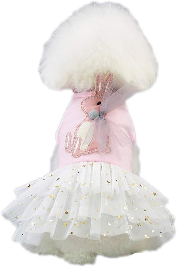pet products Small Dog Dress Female Tiny Puppy Clothes Girl Tutu for Dogs Dresses Harness Birthday Apparel（Chest circumference42cm, back length30cm, neck circumference29cm）