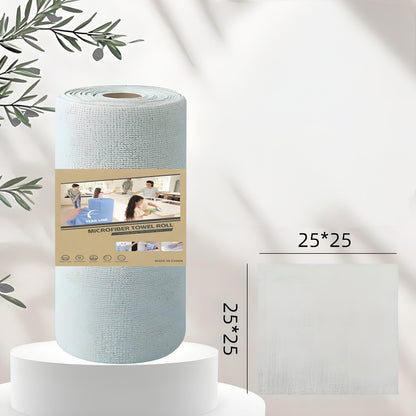 Christmas gift 50-Piece 25x25cm Polycotton Cleaning Cloth Roll, Reusable Dual-Use Dish & Surface Wipes for Home & Kitchen（grey）