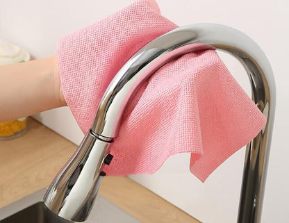 Christmas gift 50-Piece 25x25cm Polycotton Cleaning Cloth Roll, Reusable Dual-Use Dish & Surface Wipes for Home & Kitchen（orange）