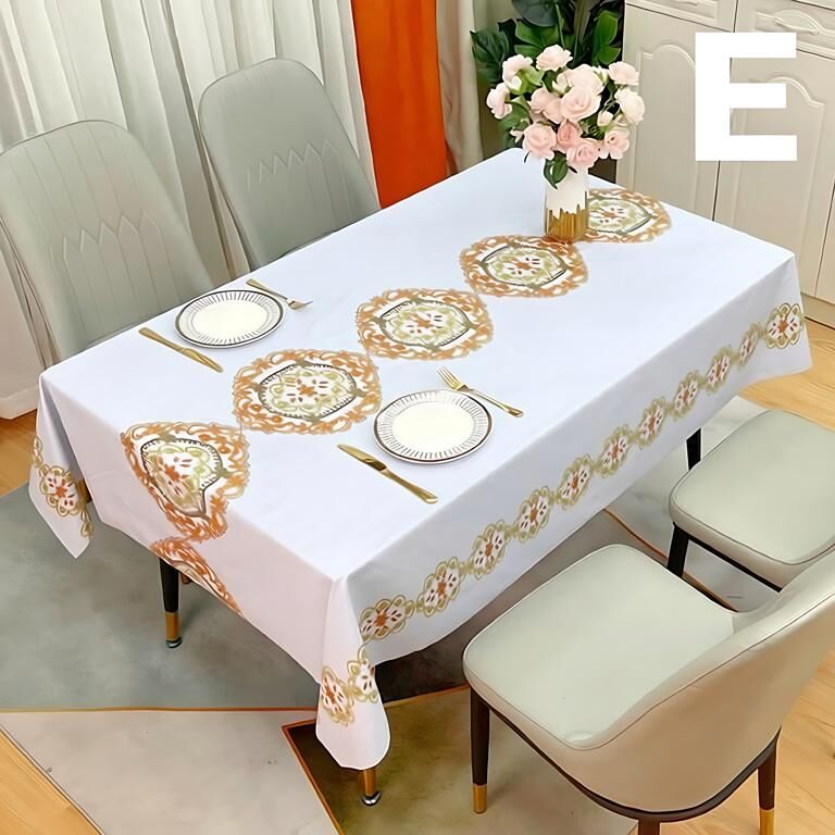 Waterproof Oilproof Washable Heat-Resistant PVC Tablecloth - 5 Patterns & Sizes for Home, Restaurant & Picnic Dining（A,138*138）