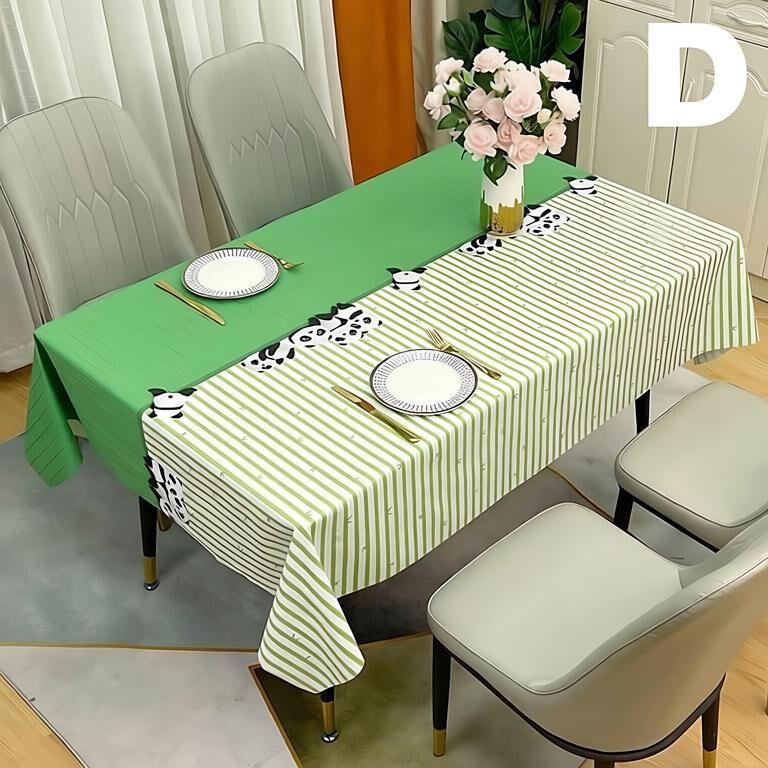 Waterproof Oilproof Washable Heat-Resistant PVC Tablecloth - 5 Patterns & Sizes for Home, Restaurant & Picnic Dining（C,220*138）