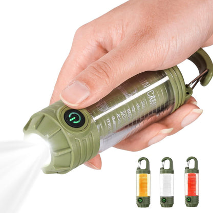Rechargeable LED Camping Lantern Flashlight: 6 Modes, USB-C, Portable for Hiking, Emergency, Night Walking & Outdoor Adventuresï¼greenï¼.
