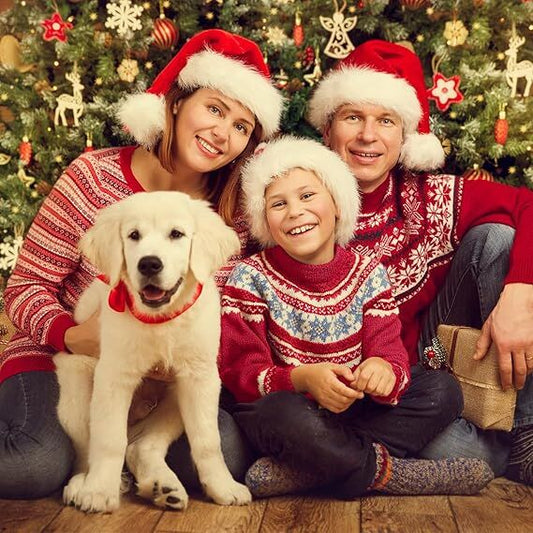 3Pack Christmas Santa Hats for Adults - Extra Thicken Velvet Santa Claus Hats for Women Men Fluffy Plush Xmas Hats Christmas Party Supplies New Year's Eve Party Hats for Adults Teenagers