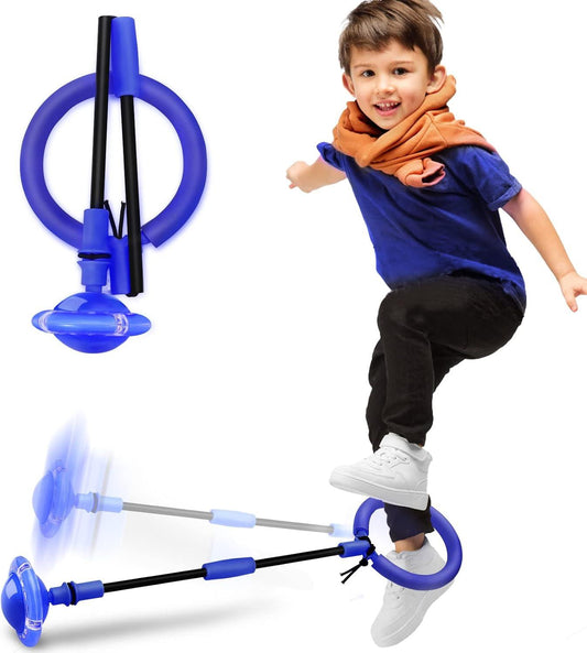 Skip Ball for Kids, Portable Foldable Colorful Flash Wheel Swing Ball Sports Fitness Toys for Girls & Boys, Toy for Kids & Adults. Gifts for Mom Women & Girls Toys Age 5-10 Years (Blue).