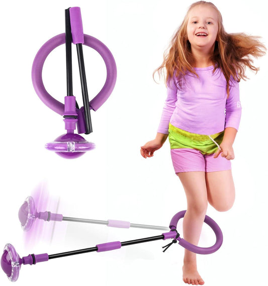 Skip Ball for Kids, Portable Foldable Colorful Flash Wheel Swing Ball Sports Fitness Toys for Girls & Boys, Toy for Kids & Adults. Gifts for Mom Women & Girls Toys Age 5-10 Years (Purple ).