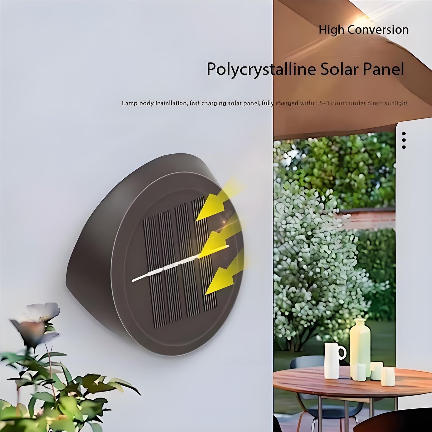 Solar Outdoor Wall Lights (2-Pack): IP44 Waterproof LED Sconces for Garden, Patio & Pathway Lighting（white light）