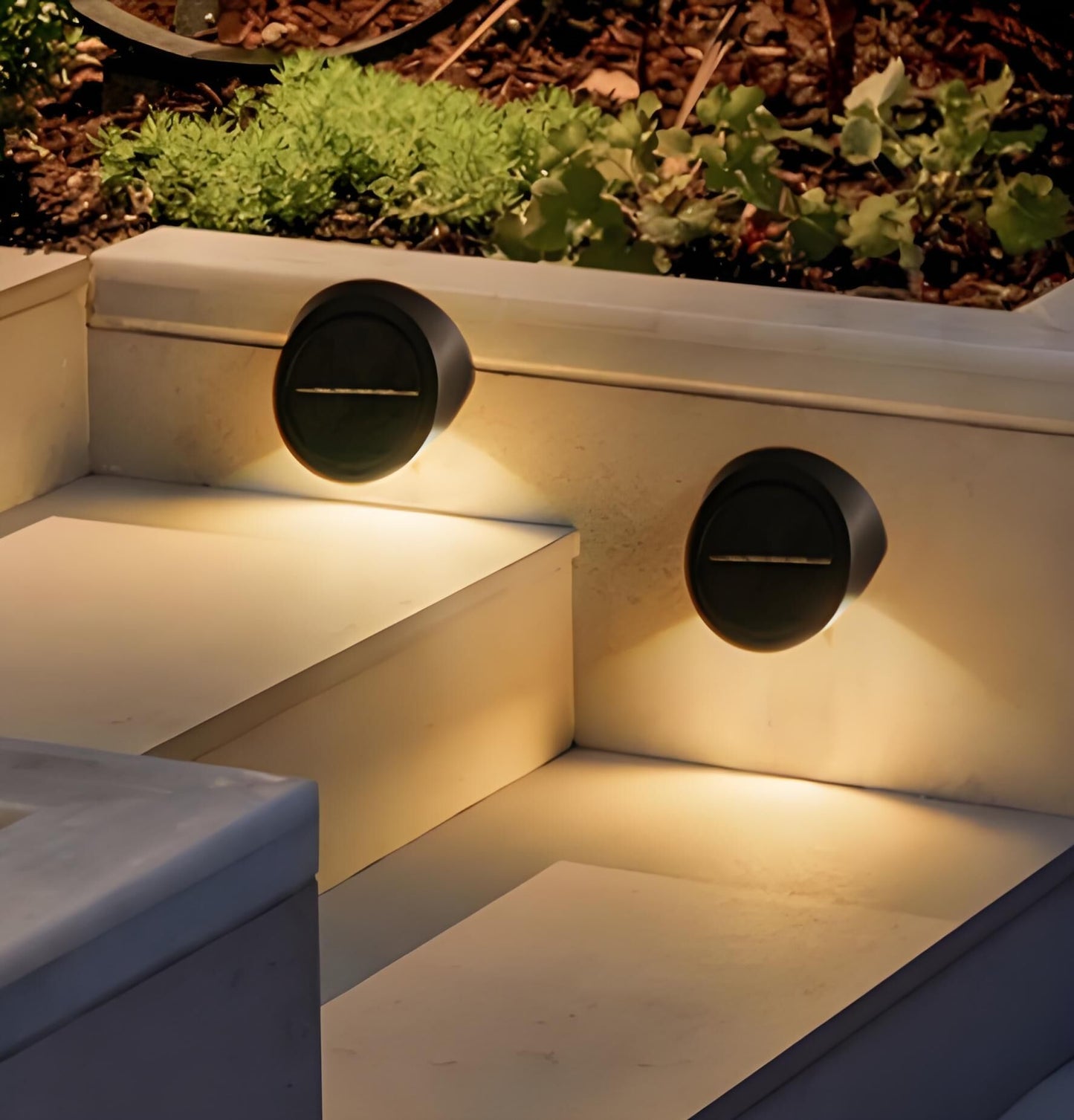 Solar Outdoor Wall Lights (2-Pack): IP44 Waterproof LED Sconces for Garden, Patio & Pathway Lighting（white light）
