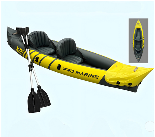 Advanced Elements Inflatable Kayak: 1/2 Person Recreational Convertible (Yellow) â Tandem/Solo Paddling with Durable PVC Hull.