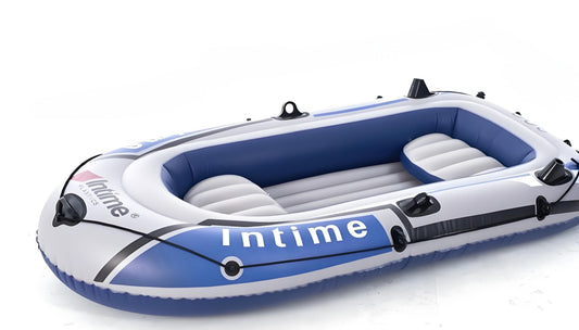 3-Person Inflatable Boat: Thick PVC Raft for Lakes/Pools â 238kg Capacity with Oars & Pump.